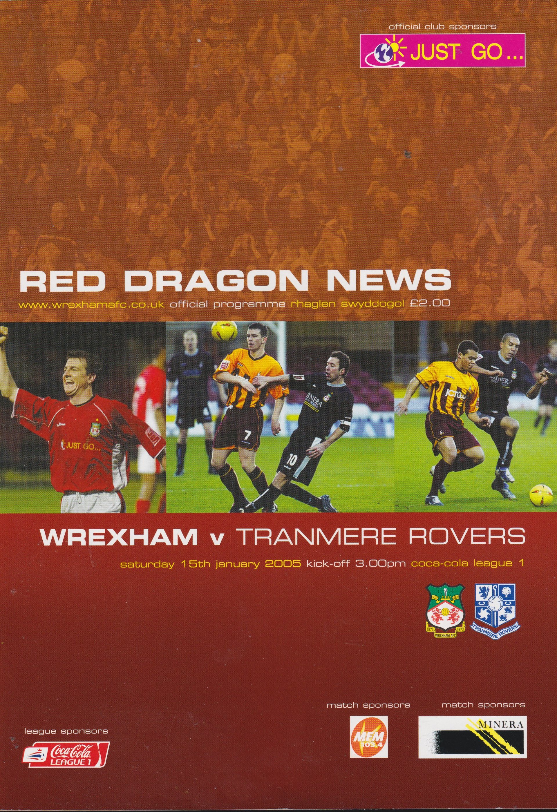 Wrexham v Tranmere Rovers match programme
